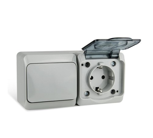 Блок ОП Nix (розетка 16А 250В с заземл. + 1-кл. выкл. 10А) IP54 сер. TOKOV ELECTRIC TKE-NX-V1RZ-C06T-IP54 Блок ОП Nix (розетка 16А 250В с заземл. + 1-кл. выкл. 10А) IP54 сер. TOKOV ELECTRIC TKE-NX-V1RZ-C06T-IP54