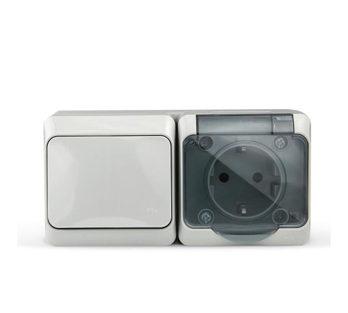 Блок ОП Nix (розетка 16А 250В с заземл. + 1-кл. выкл. 10А) IP54 сер. TOKOV ELECTRIC TKE-NX-V1RZ-C06T-IP54 Блок ОП Nix (розетка 16А 250В с заземл. + 1-кл. выкл. 10А) IP54 сер. TOKOV ELECTRIC TKE-NX-V1RZ-C06T-IP54